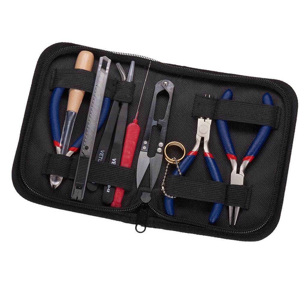 10pcs Jewelry Making Kit Tools Repair Starter Beading Set with Storage Case