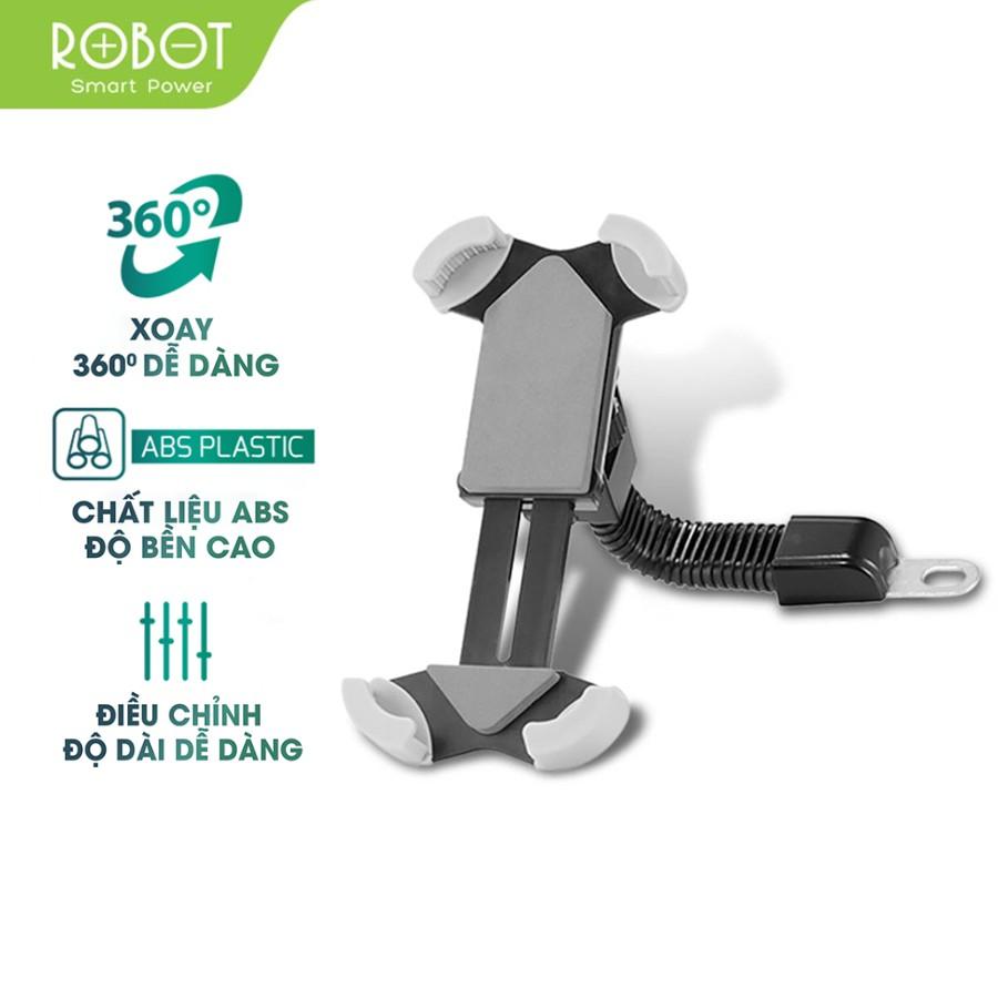 Giá Đỡ Điện Thoại Trên Xe Máy Thương Hiệu ROBOT Có 4 Góc Kẹp Chắc Chắn Thích Hợp Cho Màn Hình 4-5.5 inch - Hàng Chính Hãng