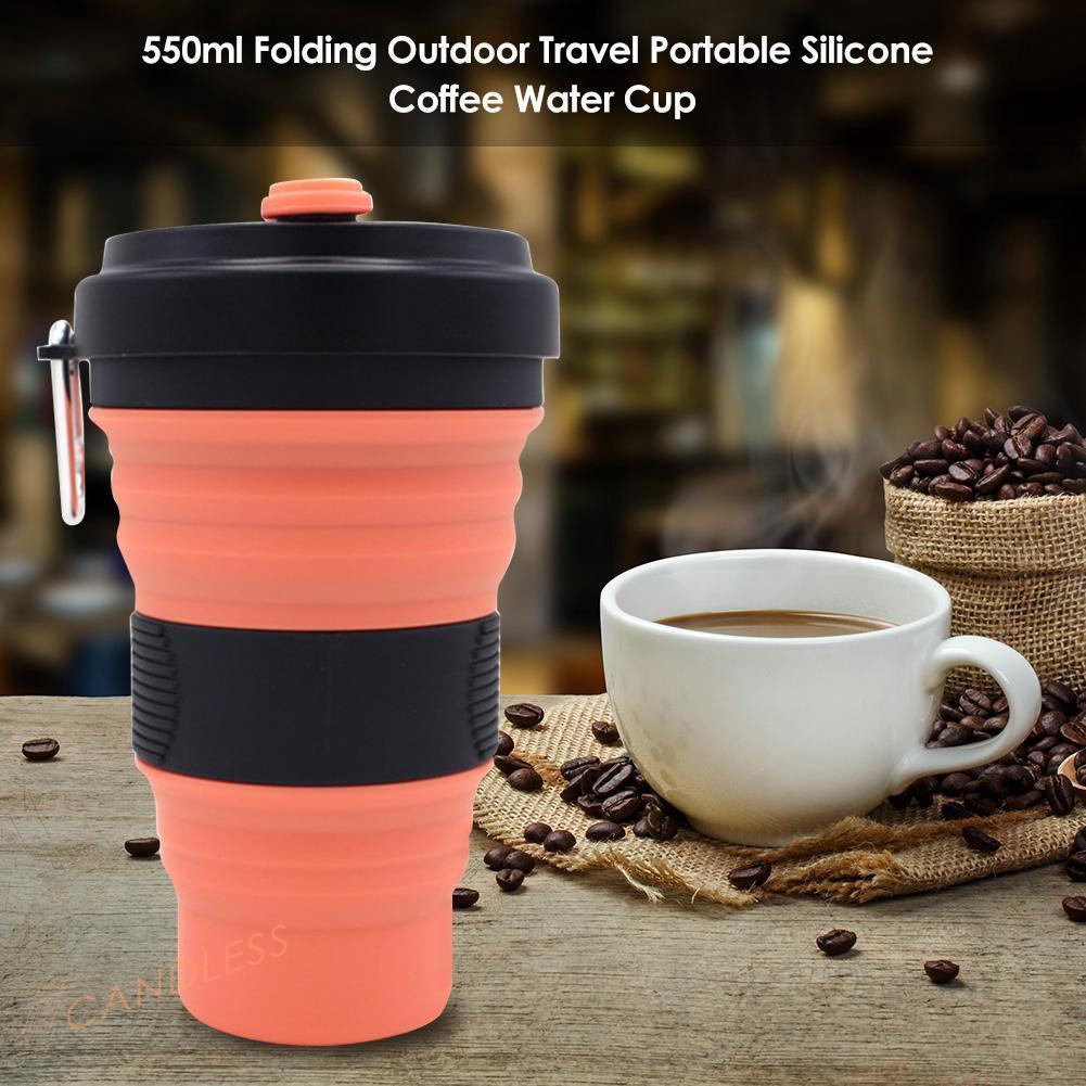 Ly Uống Nước Silicon 550ml Có Thể Xếp Gọn Tiện Lợi