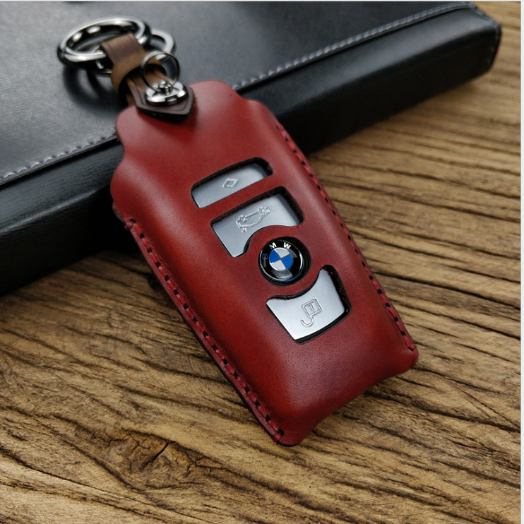 Bao Da Chìa Khóa Ô Tô Bmw Series F 2014 Da Bò Màu Nâu