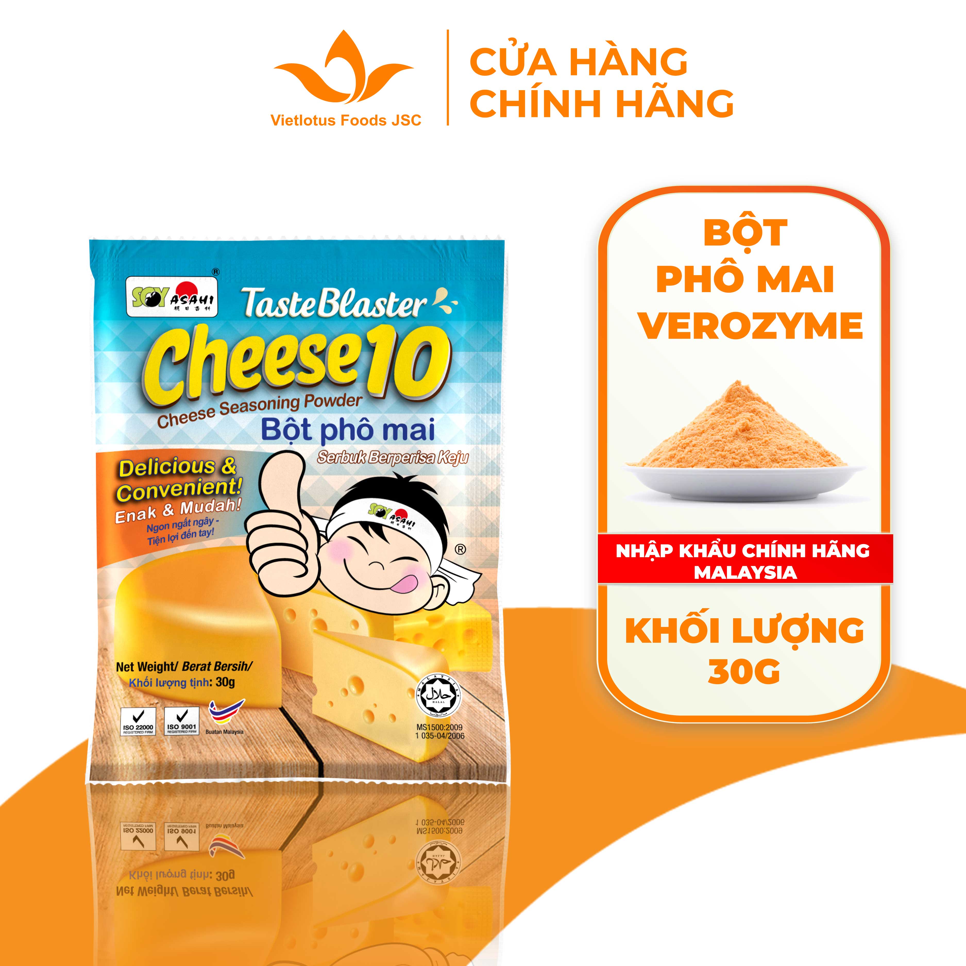 Bột phô mai cam lắc Malaysia Verozyme Túi 30G