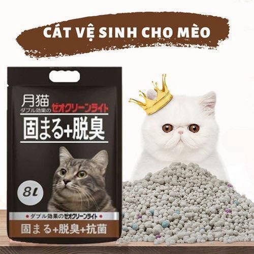 Túi 9l cát vệ sinh cho mèo Mooncat Cát Nhật Đen dễ vón cục, khử mùi - HaiMin Petshop