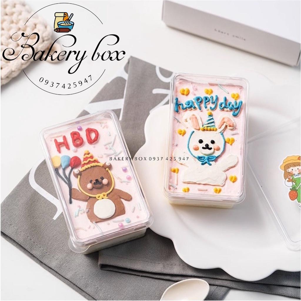 JY1250 | Set 50 Hộp Chữ Nhật Đựng Bánh Lạnh - Tiramisu - Red Velvet - Oreo Cheesecake - Rau Câu