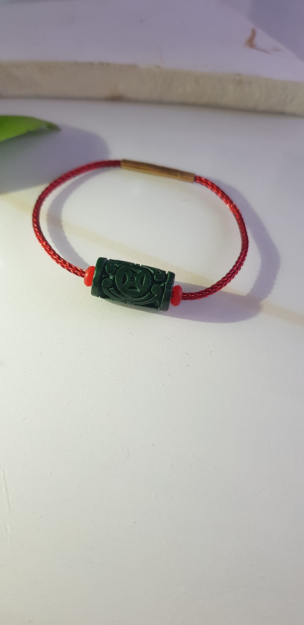 Vòng tay charm Lu Thống Đồng Tiền Đẹp Đá Cẩm Thạch tự nhiên Xanh Đậm đẹp Dây Đỏ có khoen Hợp Nữ mệnh Thủy Mộc Hỏa ạ