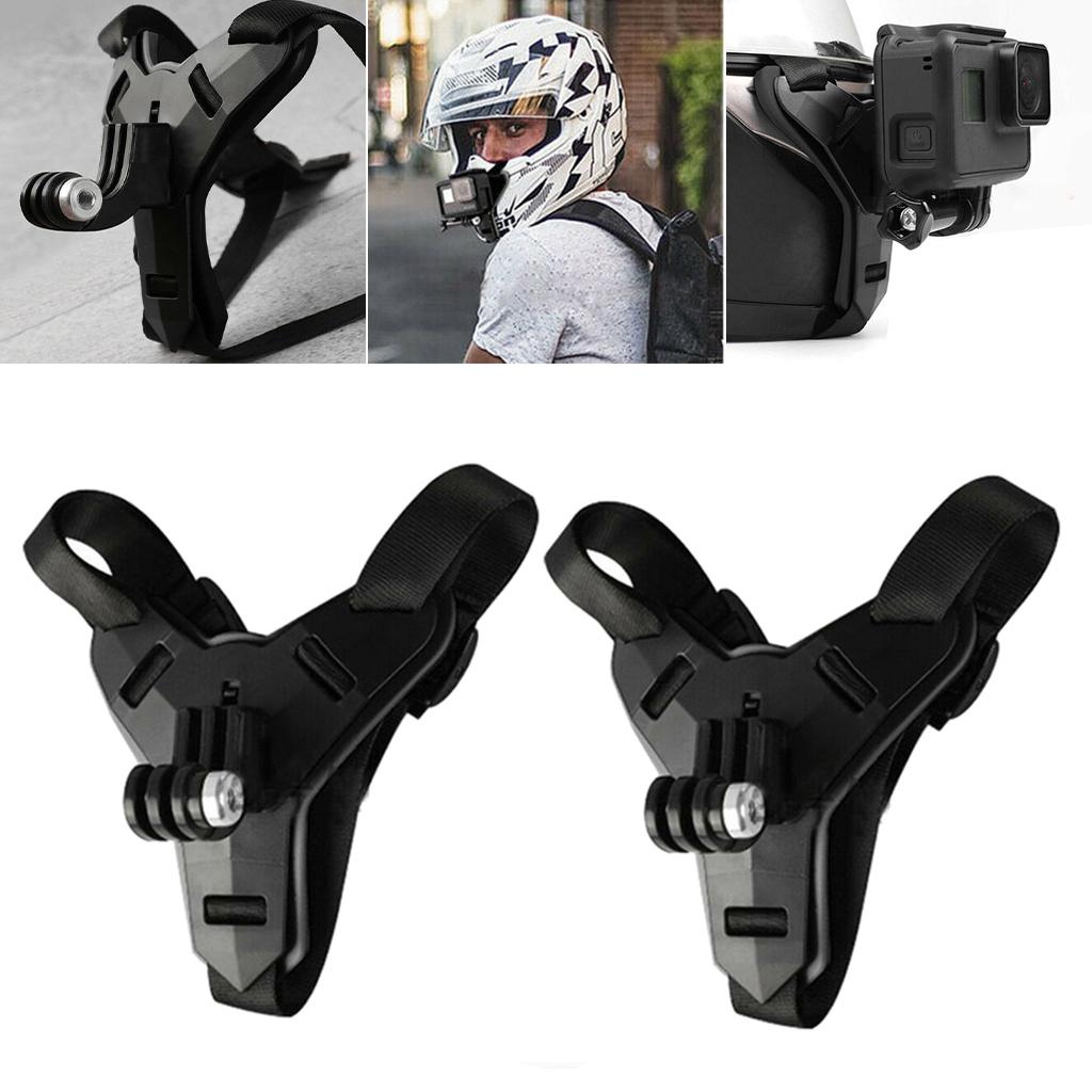 2x Helmet Chin Mount Holder For GoPro 8/7/6/5 Sports Camera Black