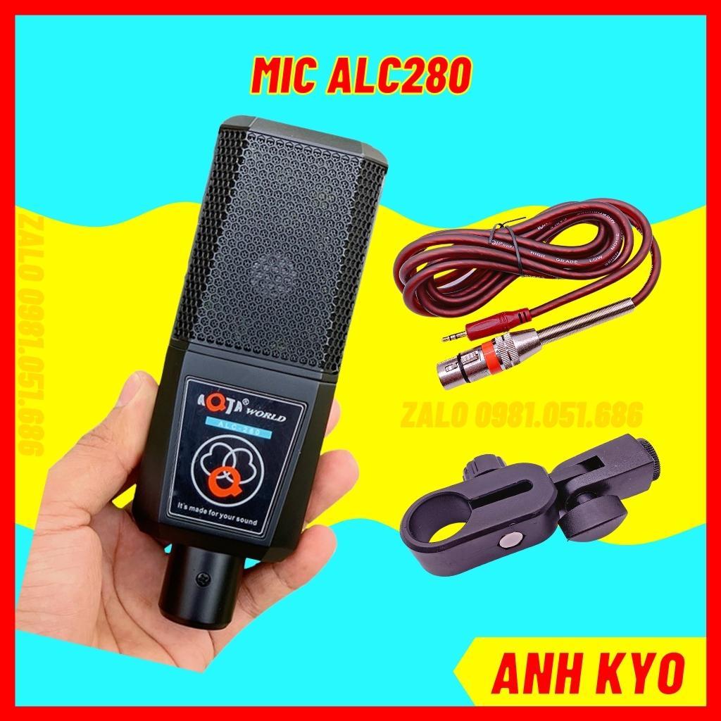 Mic thu âm ALC280, mic livestream alc 280 màu đen chuyên thu âm, livestream online với các dòng sound card H9 K300 K10