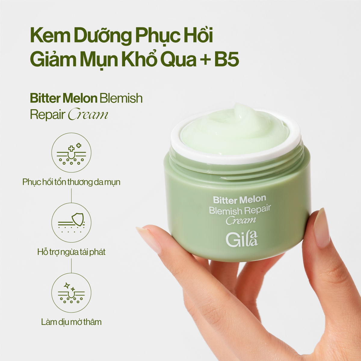 Kem Dưỡng Khổ Qua + B5 Gilaa Blemish Repair giúp Phục Hồi Giảm Mụn 50ml