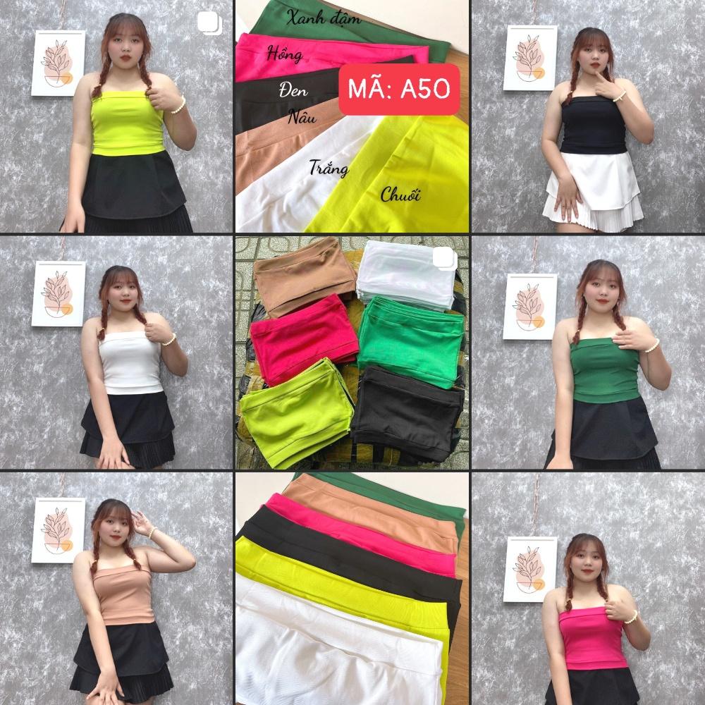 Áo ống bigsize nữ cotton sexy không cúp ngực, Áo quây croptop co giãn mạnh thấm hút mồ hôi từ 58kg-95kg A50 - Màu Hồng