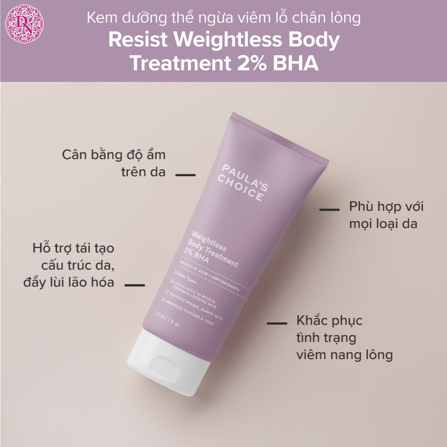 Kem Dưỡng Thể Paula's Choice Weightless Body Treatment With 2% BHA Tuýp 210ML