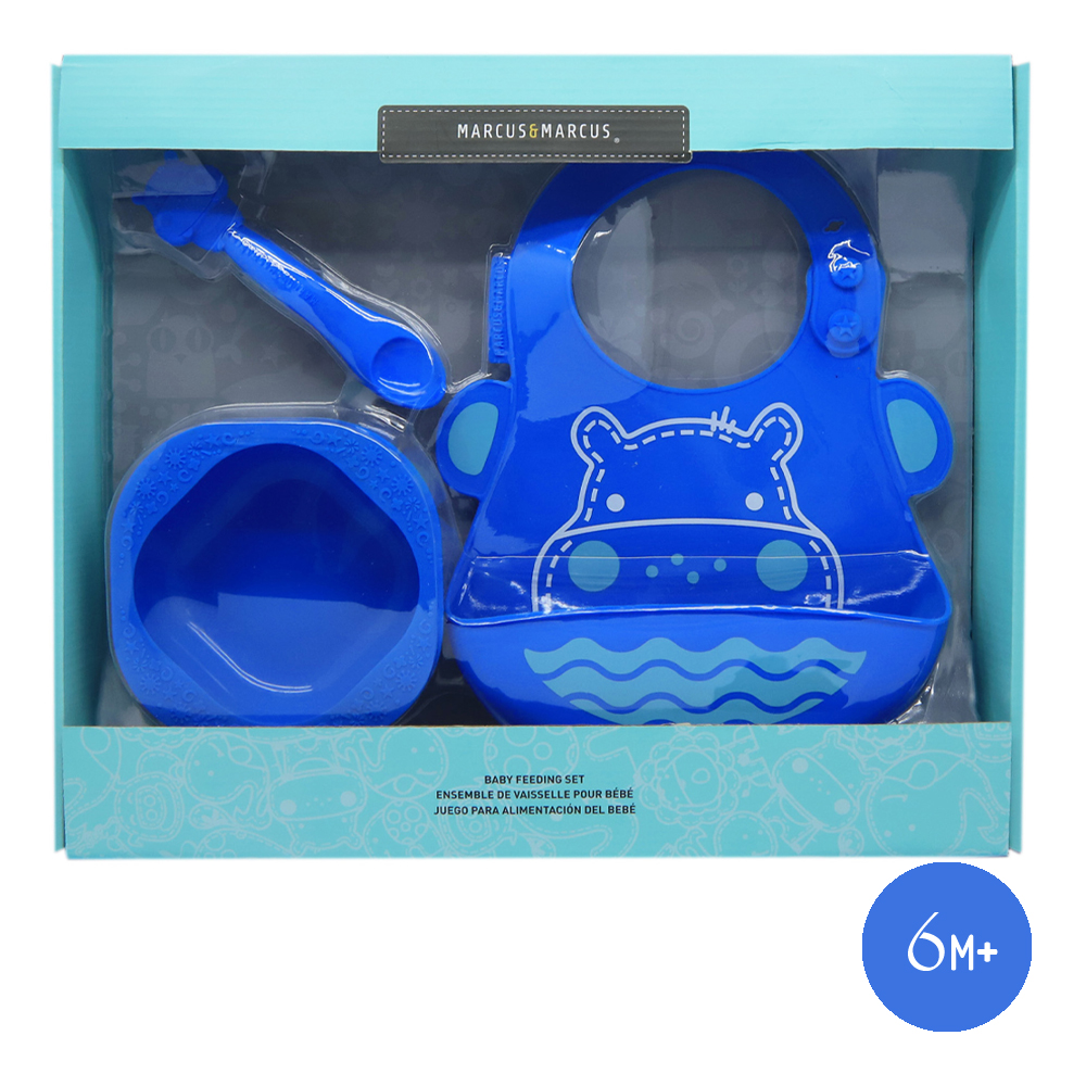 Bộ đồ dùng ăn dặm silicon Baby Marcus & Marcus, cho bé từ 6 tháng