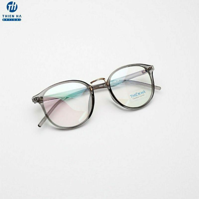 Gọng kính tròn nữ THIÊN HÀ OPTICAL nhựa dẻo nhẹ càng mảnh cầu kim loại trẻ trung năng động dễ deo sz vừa nhiều màu TH209