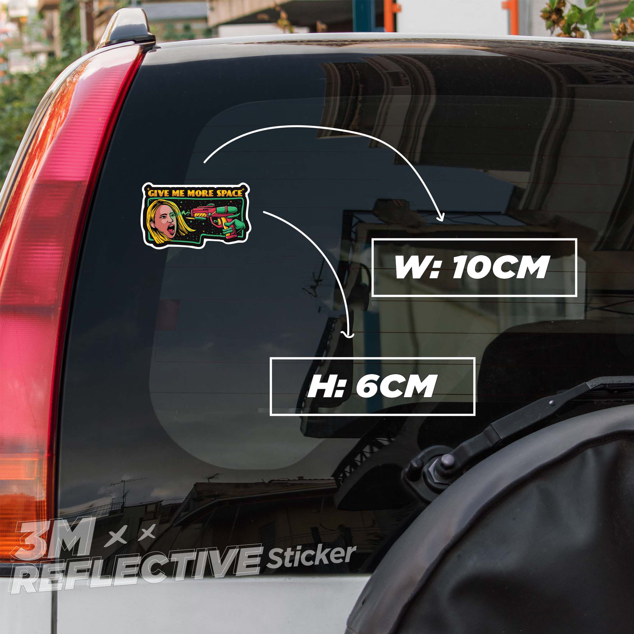 GIVE ME MORE SPACE 3M - Reflective Sticker Die-cut Hình dán phản quang thương hiệu STICKER FACTORY