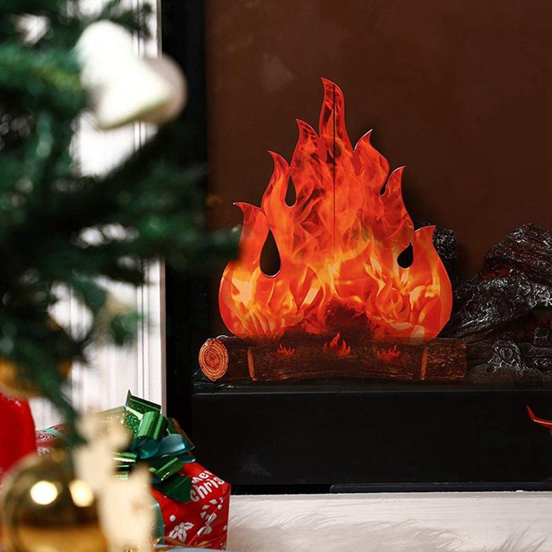 Decoration Easter Christmas Fire 3D Flame Decoration Cardboard Halloween Flame Cross Border Flame Spring Festival Flame