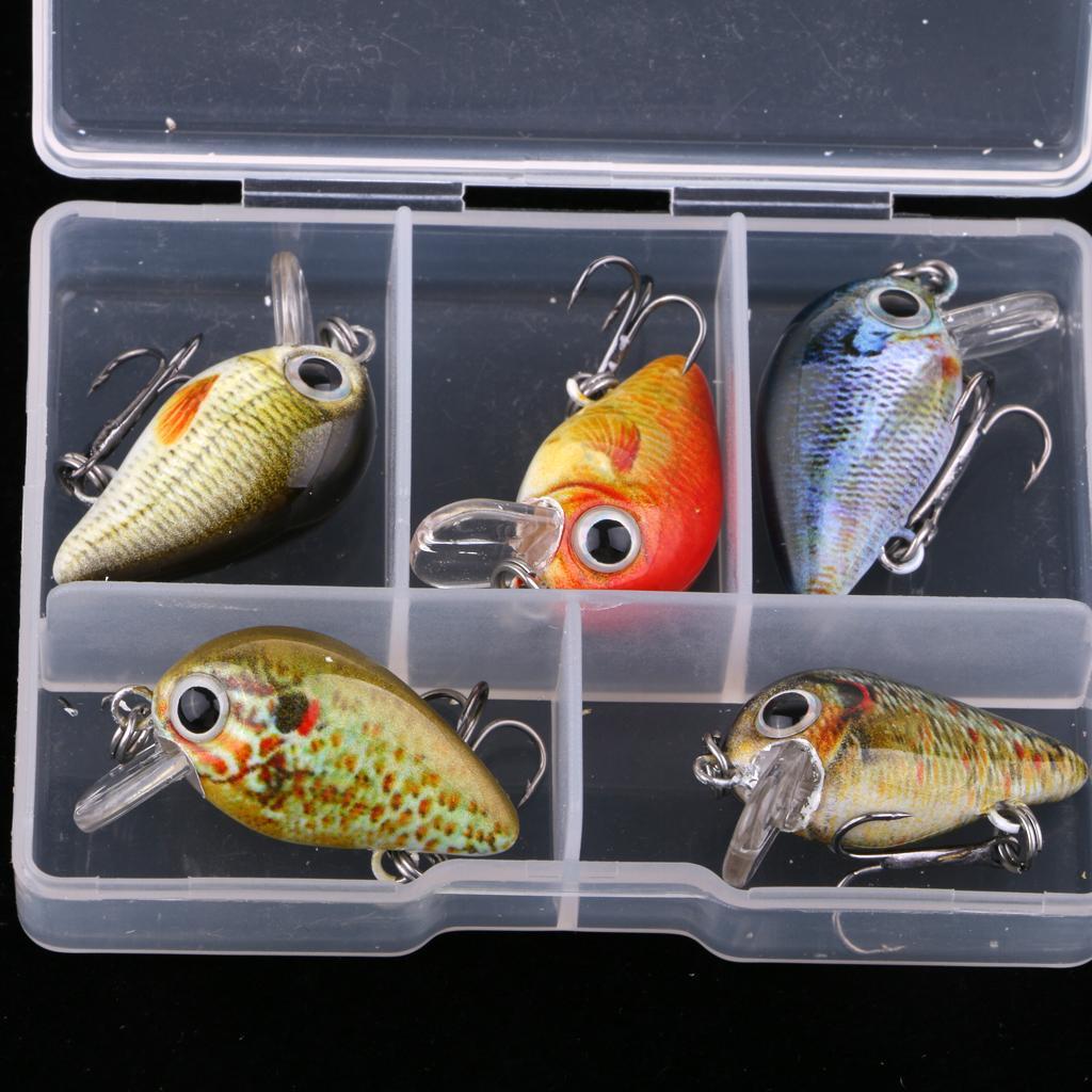 10Pcs Micro Crank Baits Bass Swimbaits Tackle Hard Bait Minnow Fishing Lures