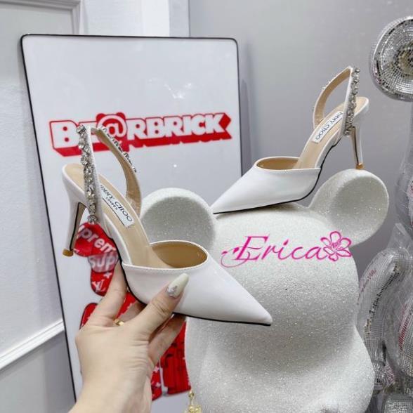 Hot 2023 Giày cao gót 5p bít mũi có quai sau đính đá A118 sang chảnh cuốn hút mọi ánh nhìn ERICA SHOES -BCF