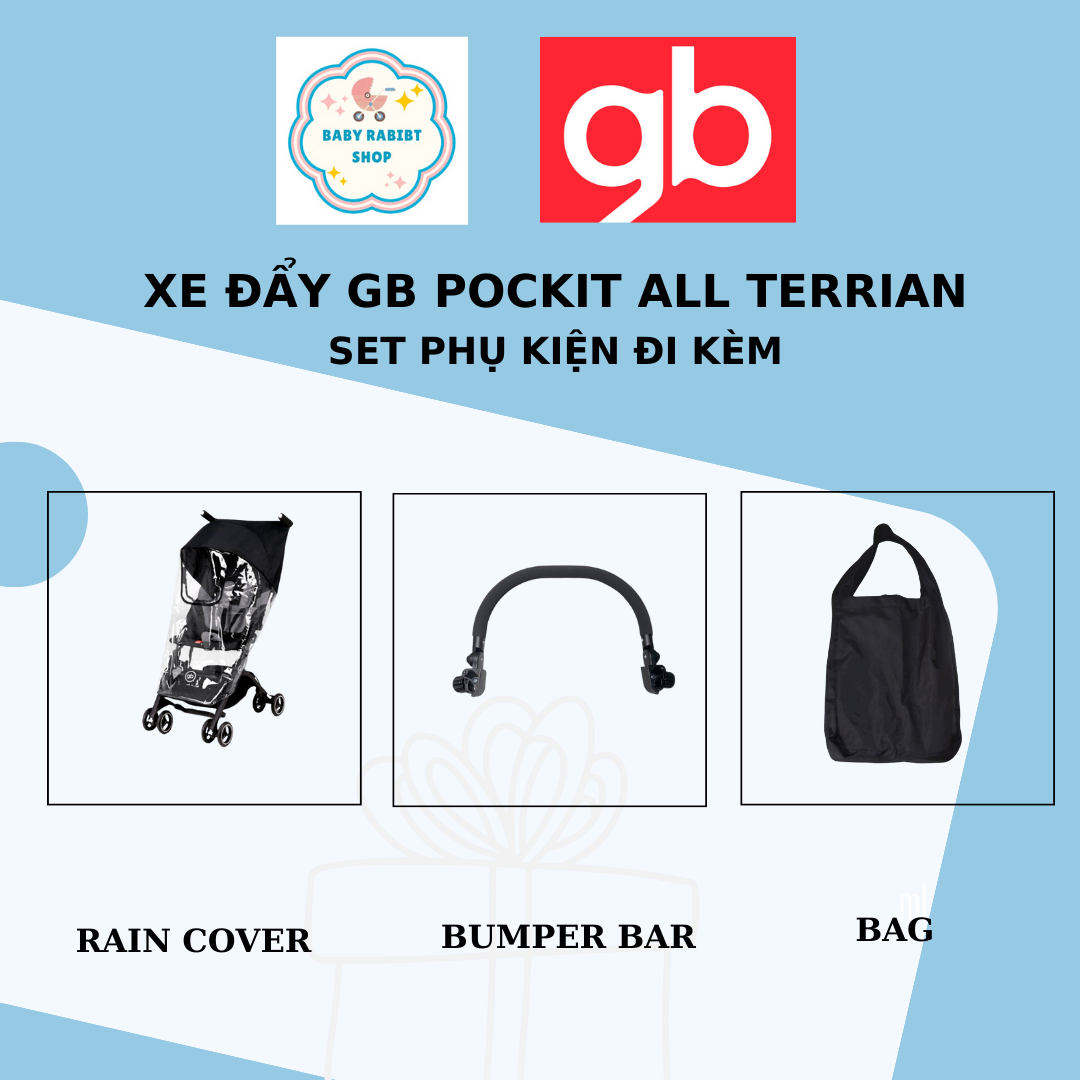 Xe đẩy du lịch gấp gọn cho bé GB Pockit+ All Terrain