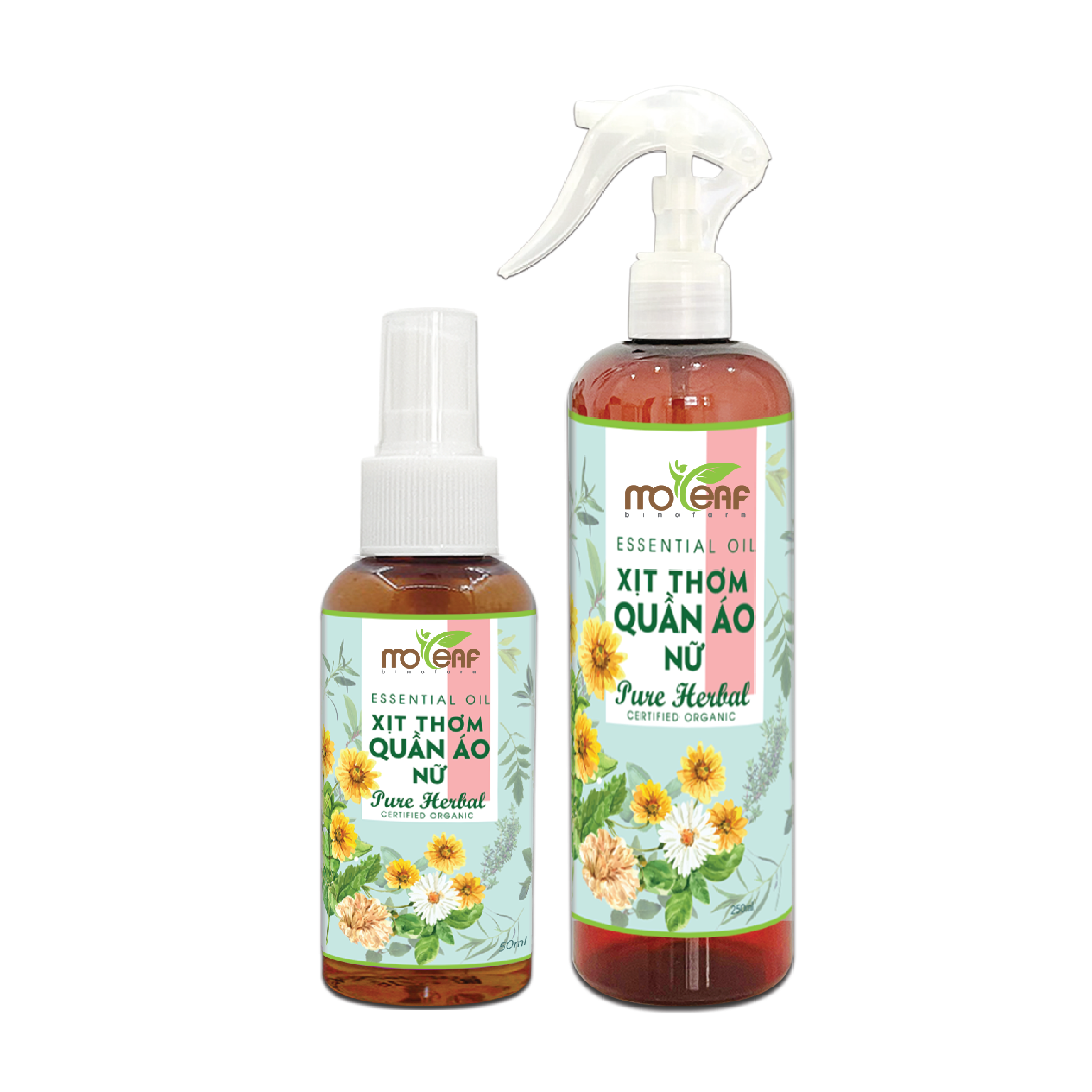 Xịt Thơm Quần Áo NỮ Moleaf giúp làm phẳng quần áo, khử mùi ẩm mốc, tạo hương thơm dịu nhẹ