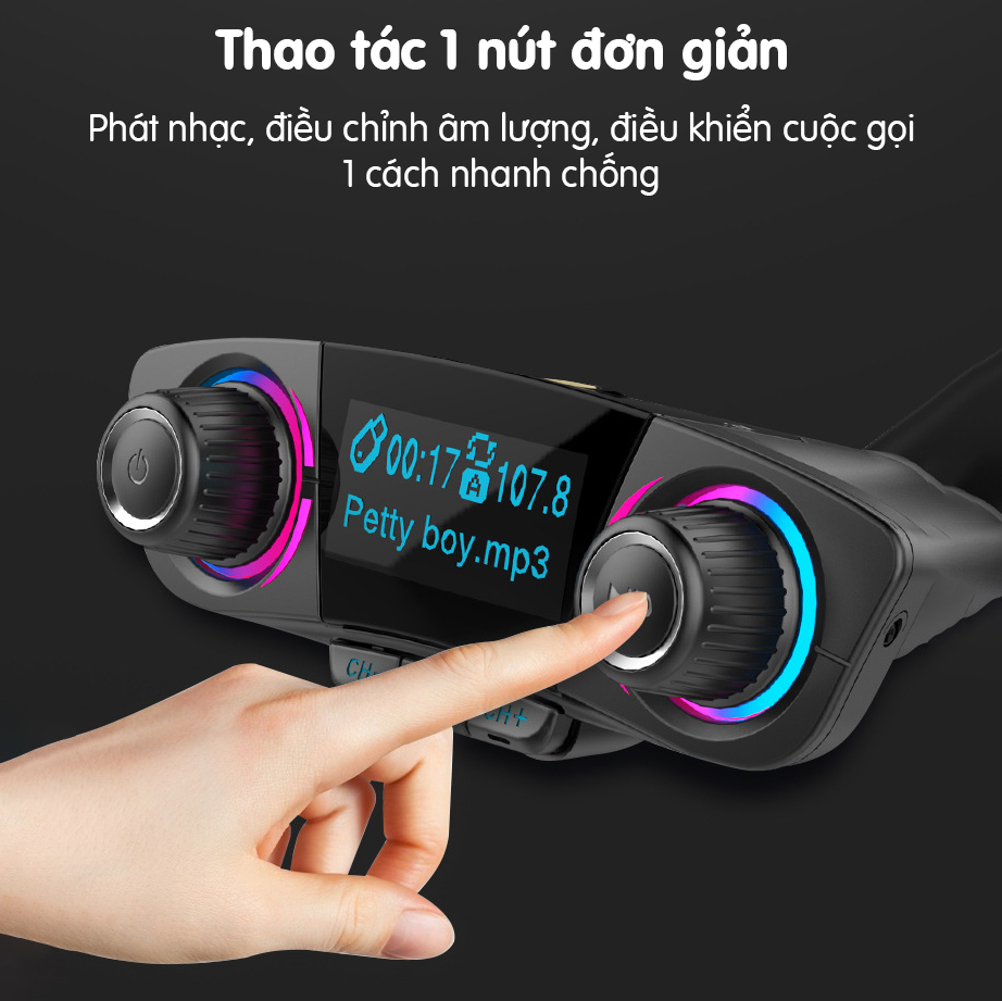 Máy nghe nhạc bluetooth sạc xe hơi rảnh tay máy phát FM - D1623