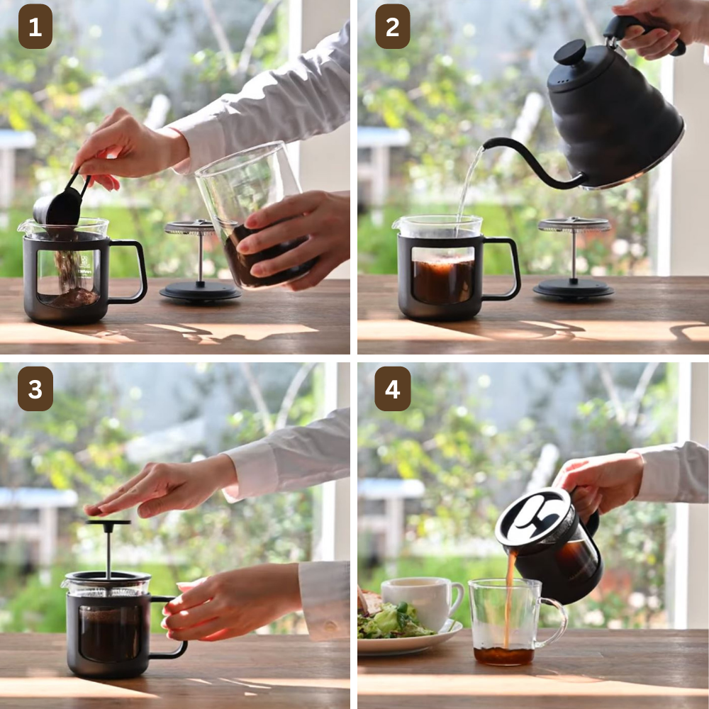 Bình ép trà cà phê kiểu Pháp Hario 300ml