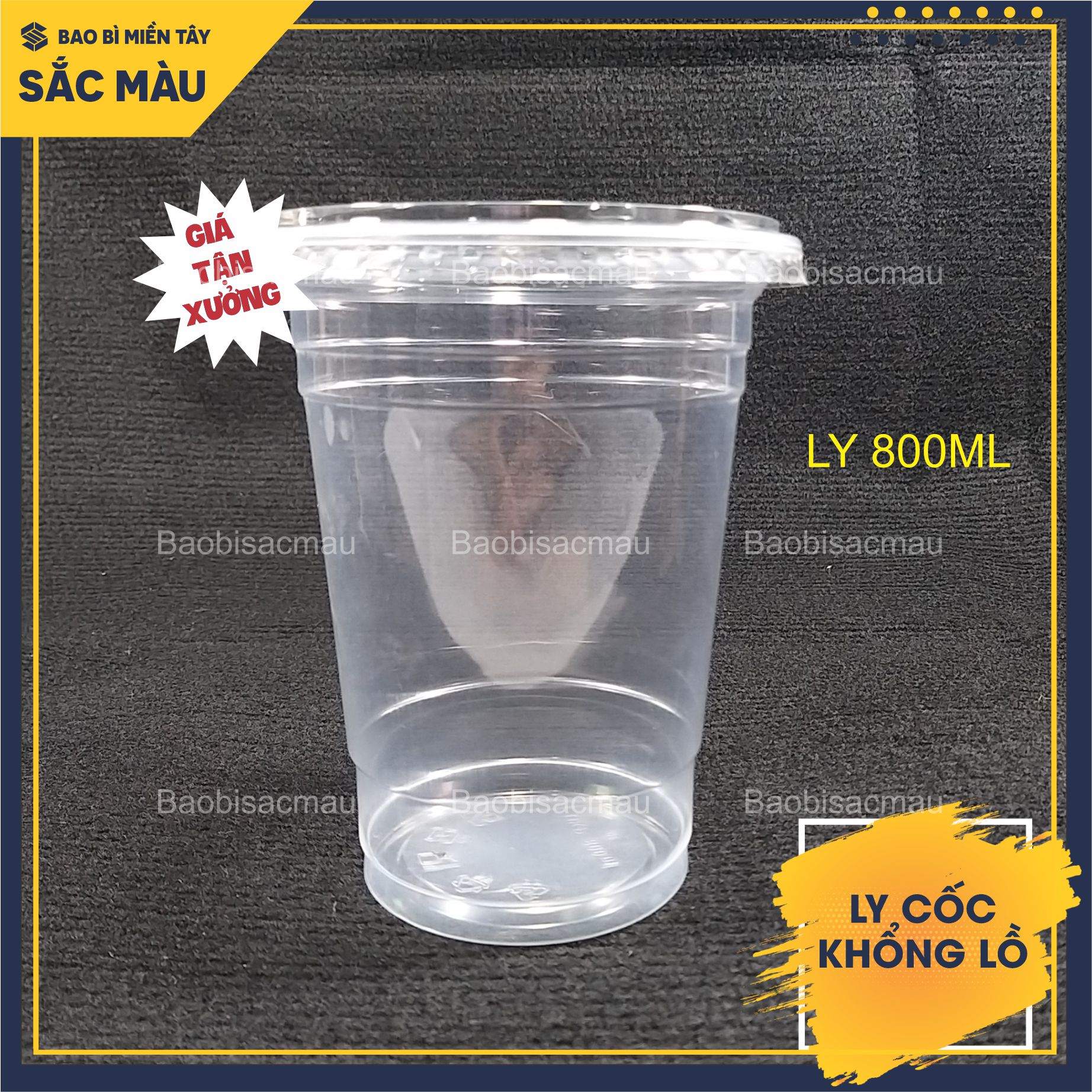 Sỉ 50 cốc nhựa/ ly nhựa PP khổng lồ 800ml, 900ml, 1000ml kèm nắp