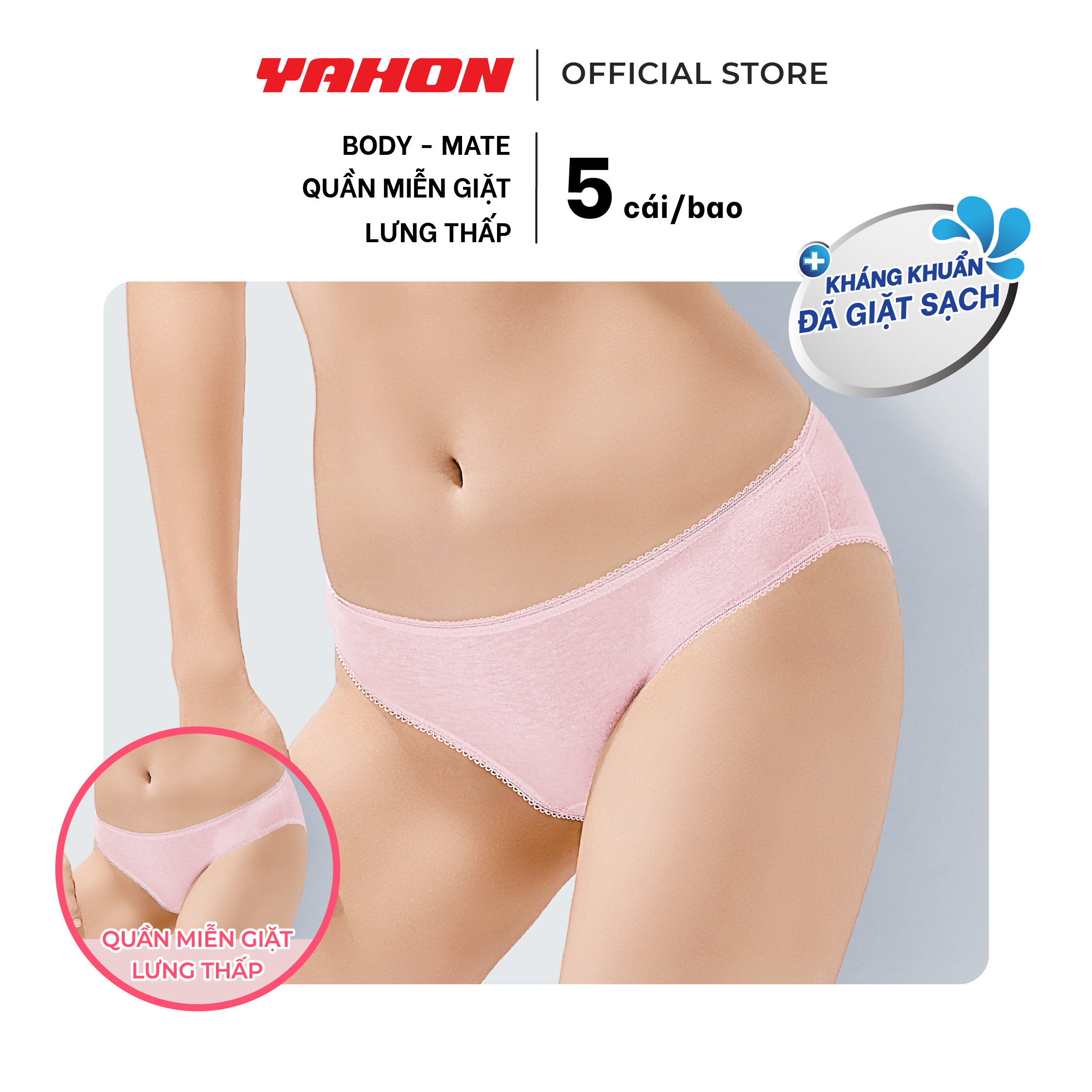 [Tặng 2 Khăn Ướt Cồn/Bao] Bao Quần Lót Lưng Thấp Body-Mate Nữ | Đã Giặt Sạch, Đóng Gói Tự Động, An Toàn Tiện Lợi | 5 Cái/Bao