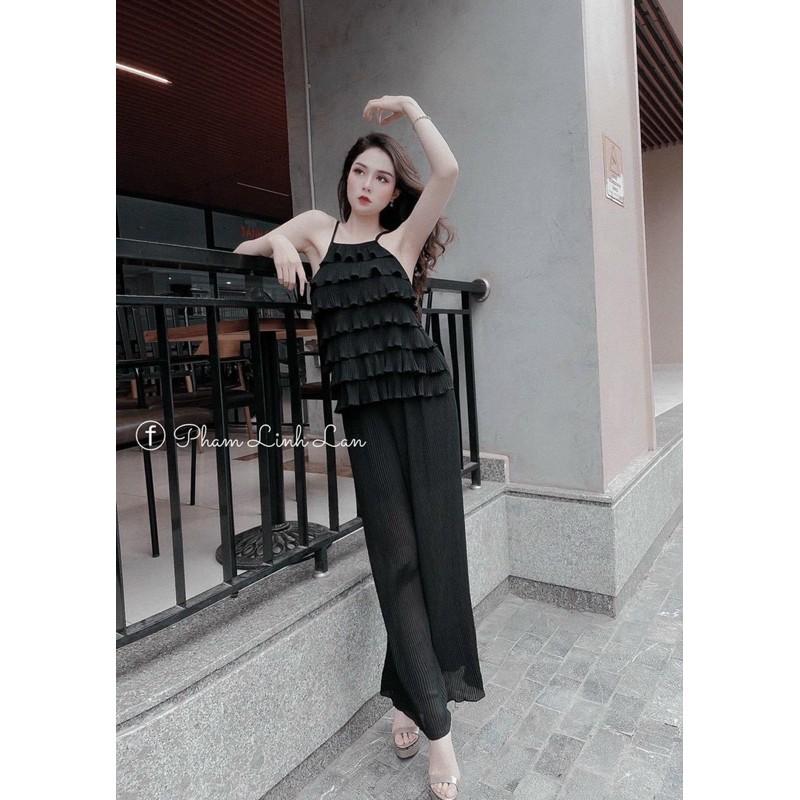 SET ÁO CỔ YẾM + QUẦN SUÔNG DẬP LY