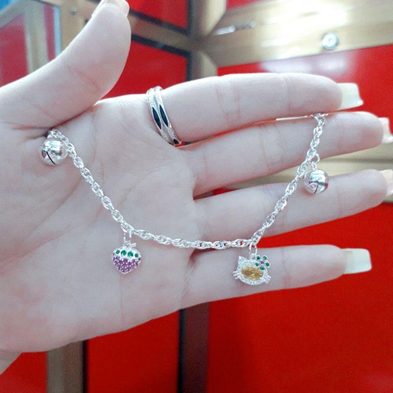 Lắc tay bạc mèo kitty cho bé  YN JEWELRY