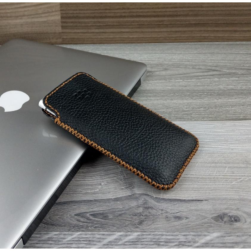 Bao da rút blackberry keyone da bò thật dạng hạt