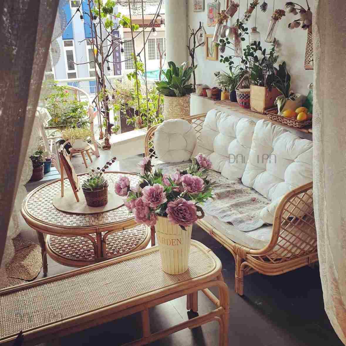 Ghế Sofa Mây Đan Caro Cổ Điển, Ghế Băng Mây Dài 100% Mây Tự Nhiên, Ghế Mây Decor Phòng Vintage - Xưởng Bàn Ghế Mây Tre ĐAN TRÀ