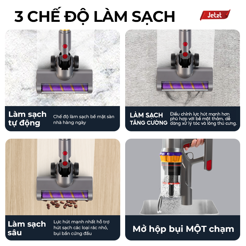 Máy hút bụi không dây cầm tay không dây thông minh JETZT XS29, hàng chính hãng