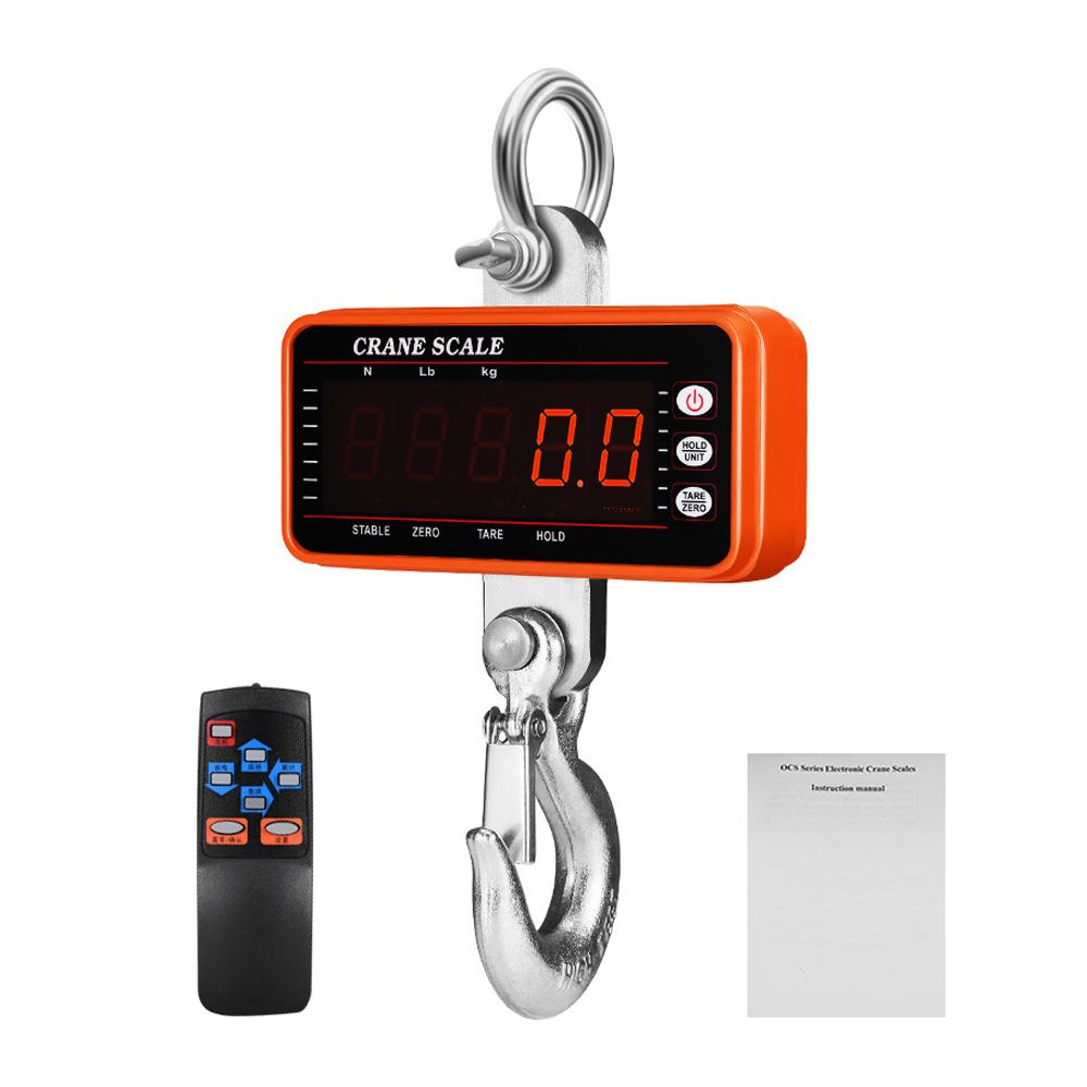 Heavy Duty Electronic Luggage Scale Multifunctional Digital Scales LCD Display Travel High Accurate Weighing Tool Hook Hung Scale 1000KG 1Ton Crane Scale