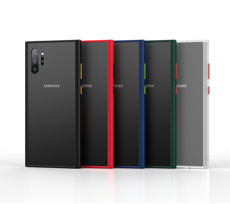 Ốp Lưng Trong Suốt Viền Shield Matte Color cho Samsung Galaxy Note 10 Plus
