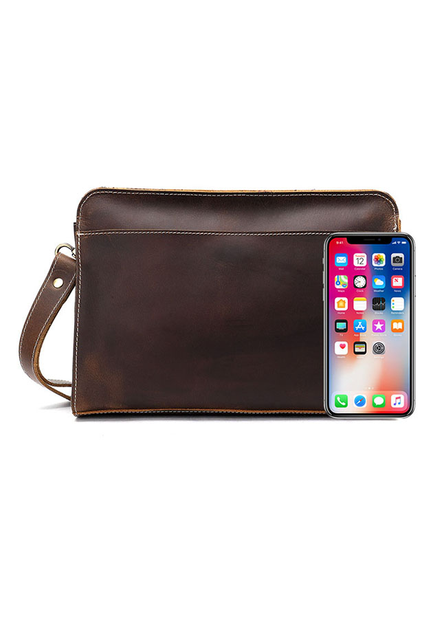 Clutch cầm tay nam da bò sáp thô nguyên tấm BHM2753