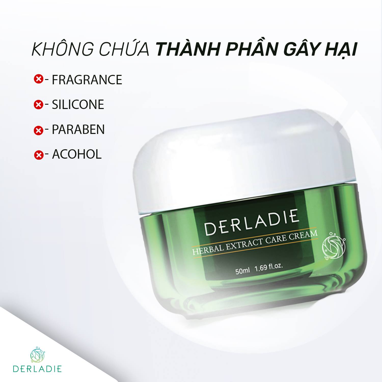 Sample Kem Dưỡng Giảm Mụn, Kiềm Dầu 12 Giờ Derladie Herbal Extract Care Cream 2ml