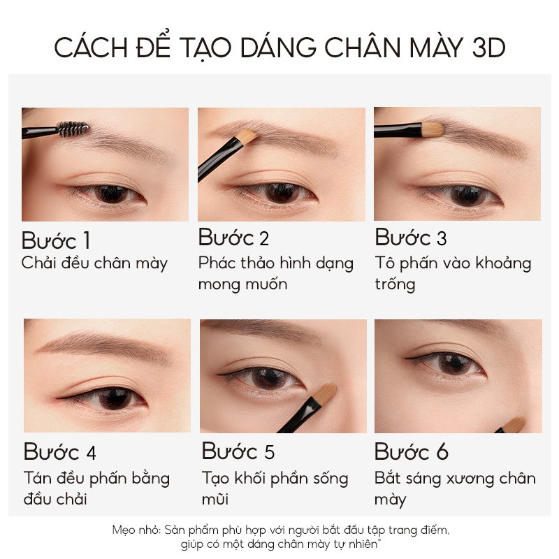 Phấn Kẻ Lông Mày Perfect Diary Đa Năng, Chống Thấm Nước, Chất Lượng Cao 10G Có Gương Đi Kèm