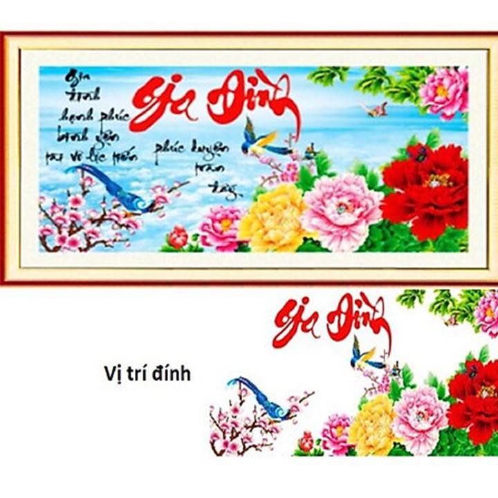 Tranh đá gia đình hoa mẫu đơn LV176 - kích thước: 87 * 45cm.