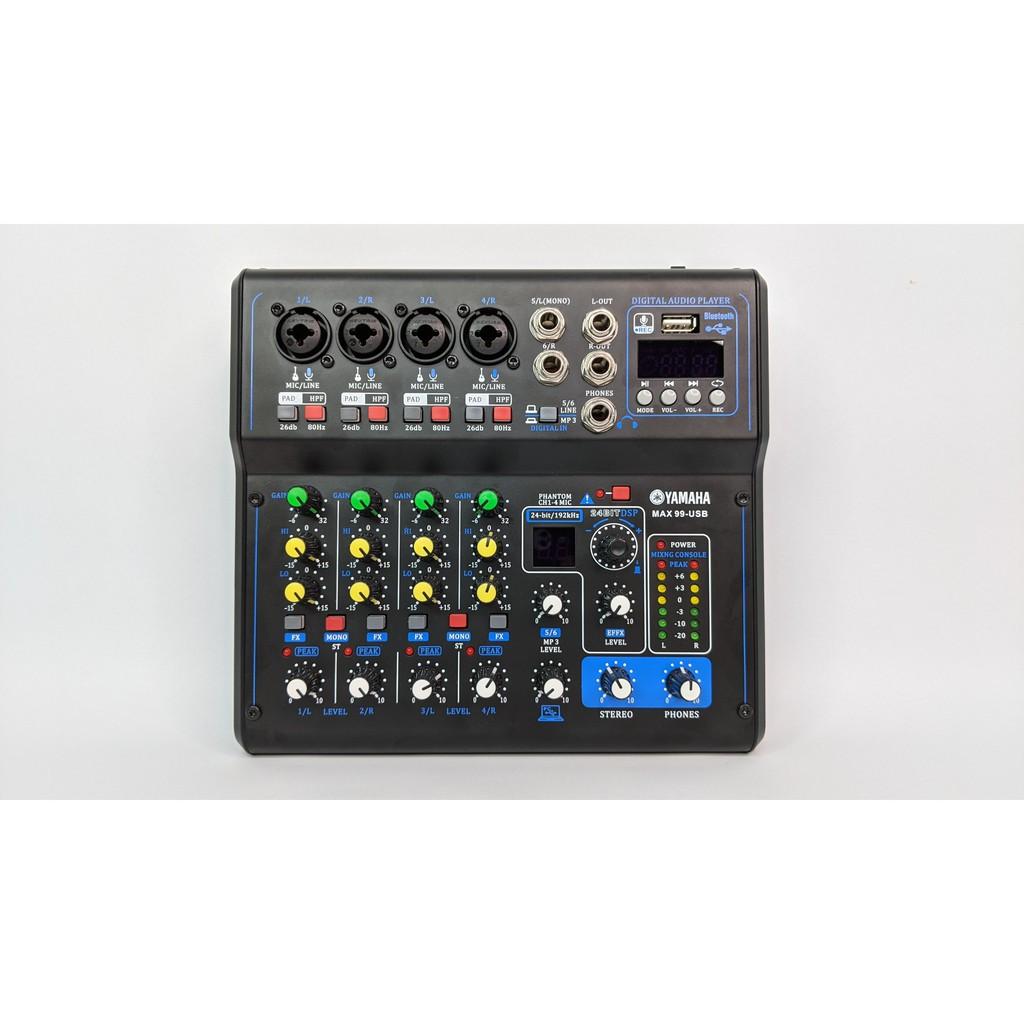 Mixer Yamaha Max 99 USB bluetooth 16 chế độ vang karaoke gia đình, livestream fb