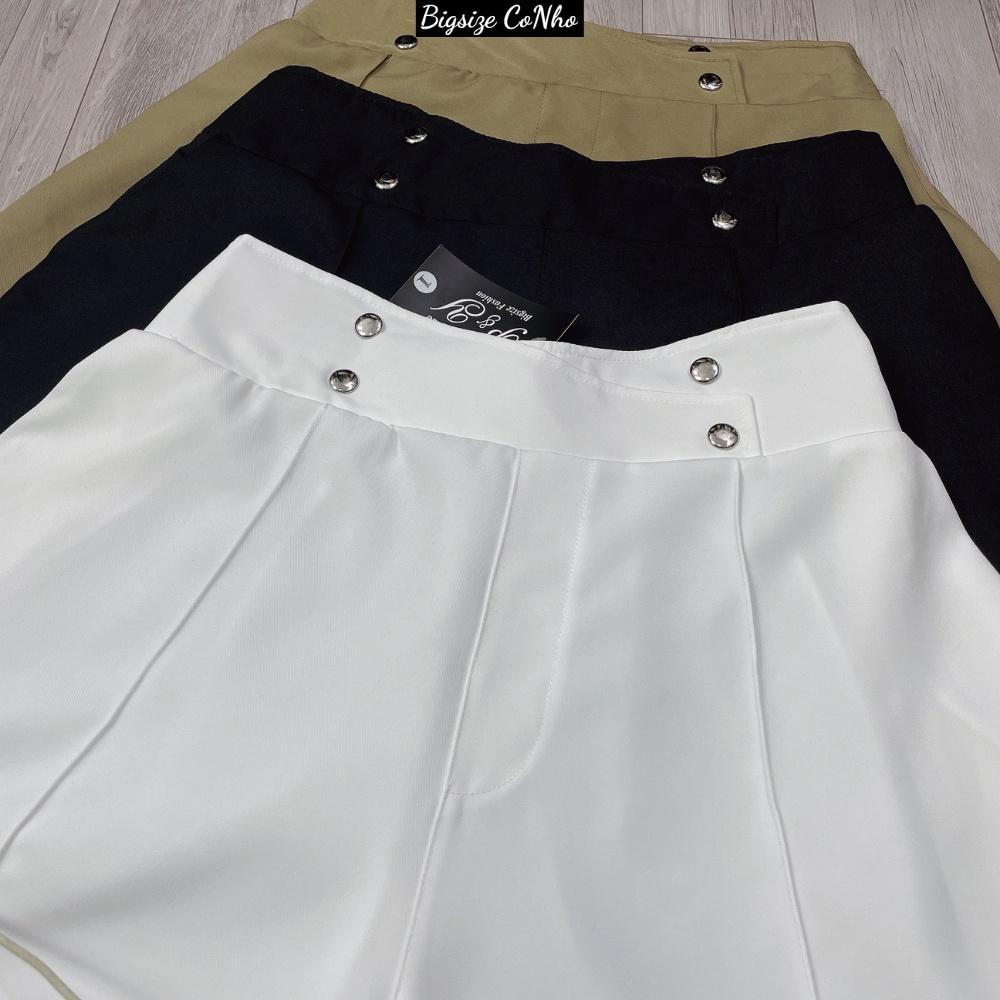 Quần đùi bigsize nữ lưng thun nút, Quần short nữ ngoại cỡ 60-95kg  BIGSIZE CÔ NHỎ Q4N - Đen