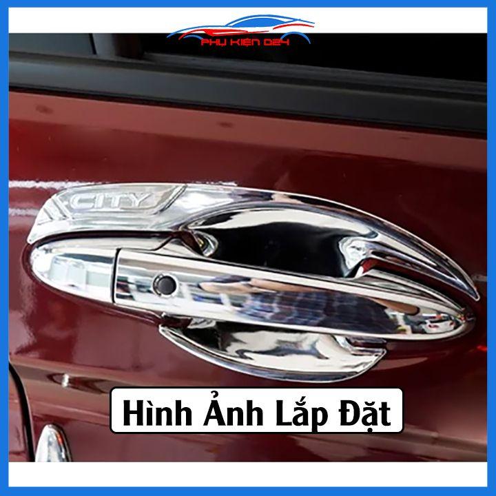 Ốp tay hõm City 2015-2016-2017-2018-2019-2020 vân cacbon, mạ crom chống trầy bảo vệ cửa xe ô tô