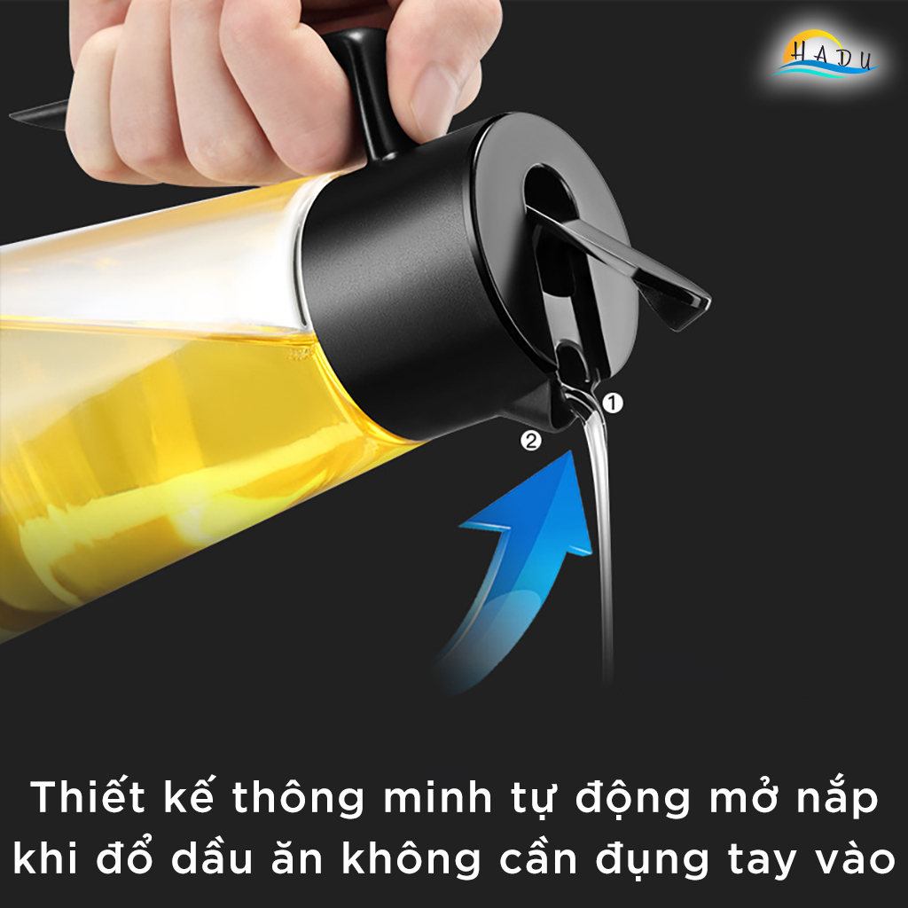 Bình Đựng Dầu Ăn Thủy Tinh Cao Cấp Có Vòi Thông Minh 550ml Đạt Chất Lượng Đức CCKO