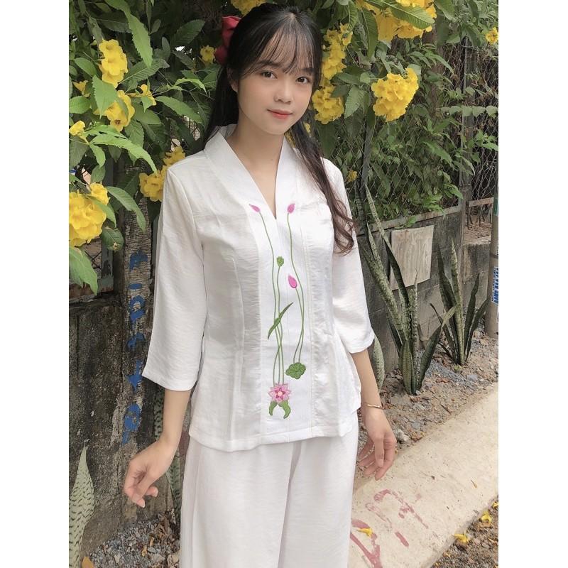 Đồ Lam Đi Chùa # Bà Lai Lụa Pháp Cao Cấp