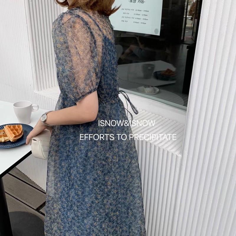 Váy hoa nhí voan lụa 2 lớp