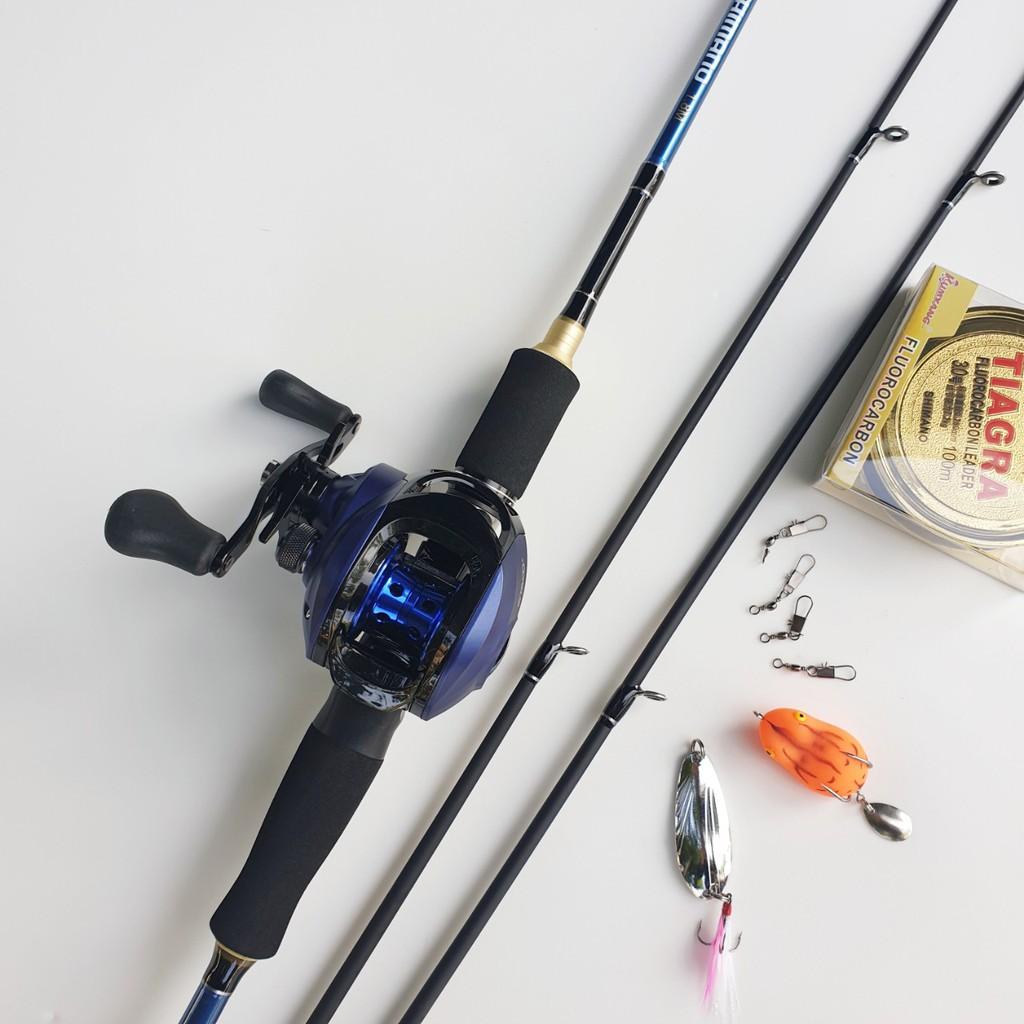 Bộ Cần Câu Lure Shimano 2 ngọn - Máy Ngang Staco kèm phụ kiện