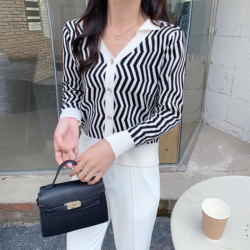Áo khoác cardigan nữ dệt kim len mềm mịn tay dài họa tiết phong cách Hàn Quốc 2021 New Arival