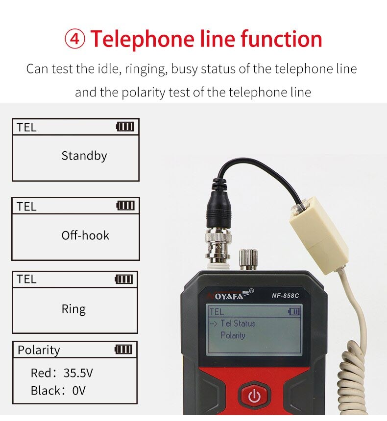 Máy Test Mạng NOYAFA NF-858C - Hàng Nhập Khẩu. NOYAFA NF-858C Trace Cable Line Locator Portable Wire Tracker Cable Tester Finder Network Cable Testing BNC Measure Cable Length