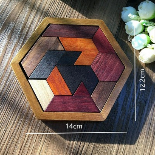 Ghép hình khối gỗ lục giác, phụ kiện làm bảng bận rộn busy board