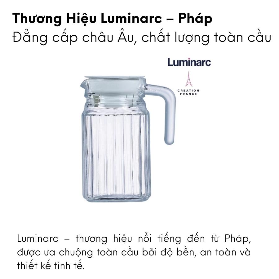 Bình đựng nước, pha trà thủy tinh Luminarc Quadro G2667/23369, dung tích 0.5L, dùng máy rửa bát | Hàng chính hãng