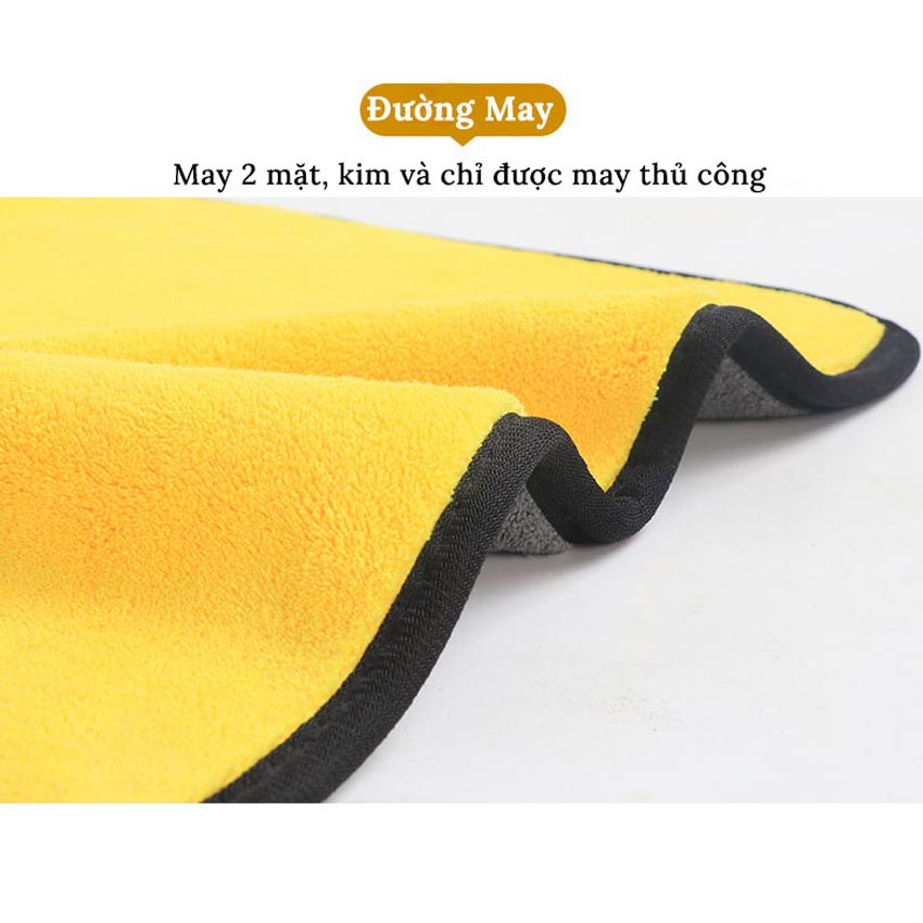 Khăn Lau Xe Hơi Ô Tô Cao Cấp Microfiber 3 Kích Thước Dày Mịn Không Để Lại Bụi Vải, Không Để Lại Vệt Nước, Khăn Lau Chùi Nhà Cửa Siêu Sạch Siêu Thấm Hút Không Đổ Lông, Rụng Lông