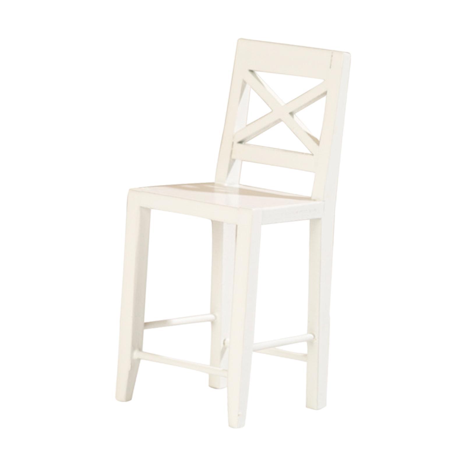 Dollhouse Chair Furniture Model Photo Props Life Scene Accessories 1:12 Chair Model Wooden Miniature Chair for Dinning Room