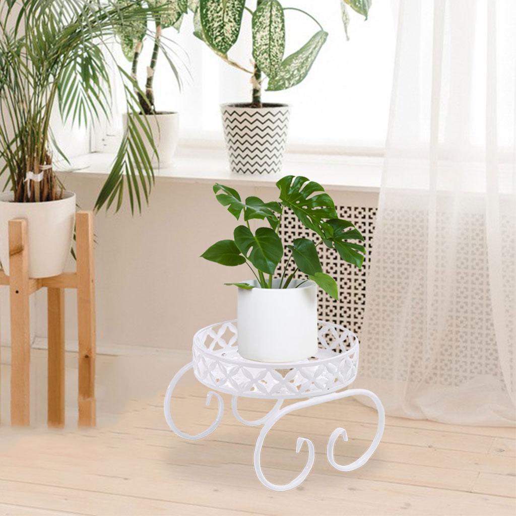 Indoor Pot Iron Patio Decor  Shelf Outdoor Metal Display White